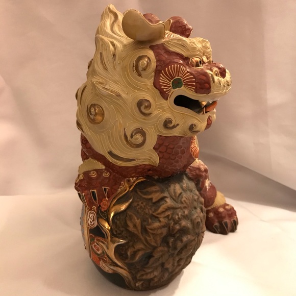 VTG Satsuma Porcelain Komainu Foo Dog Lion - Picture 3 of 16